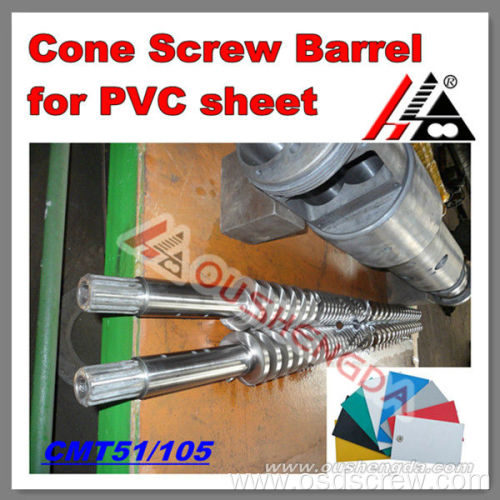 51/105 Conical screw and barrel for recycled plastic sheet extrusion